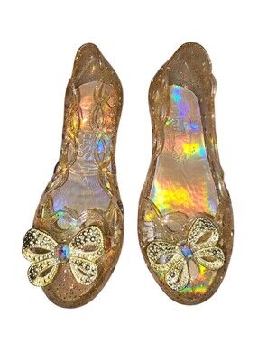 Beauty And The Beast Gold Glitter Light-Up Jelly Shoes